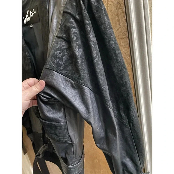 Winlit Women's Vintage Retro 80s 90s Black Leather Suede Jacket Designs Size P - Picture 8 of 16